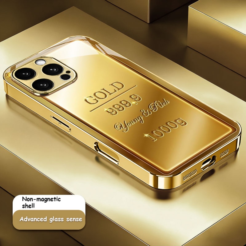 Phone Accessories Wholesale - Gold bar pattern electroplated glass phone