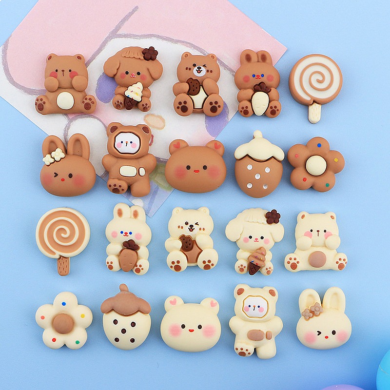 Phone Accessories Wholesale - 100pcs Mini Animal Resin Charm Kawaii